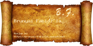 Brunyai Fabióla névjegykártya